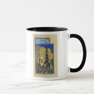 Caneca Dois amantes em um pomar de florescência