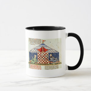 Caneca Dois árabes que jogam a xadrez em uma barraca