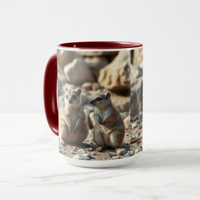 Caneca Dois Aussie Rottnest IsLand Quokkas, (Frente Esquerda)