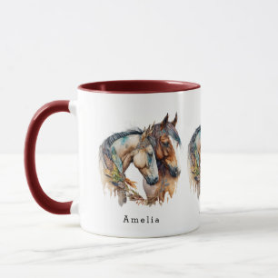 Caneca Dois Belos Cavalos Oeste Boho