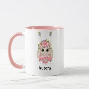 Caneca Dois coelhinhos de ballet em balanço e sapatos de 