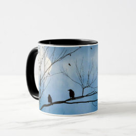 Caneca Dois Corvos Em Um Galho