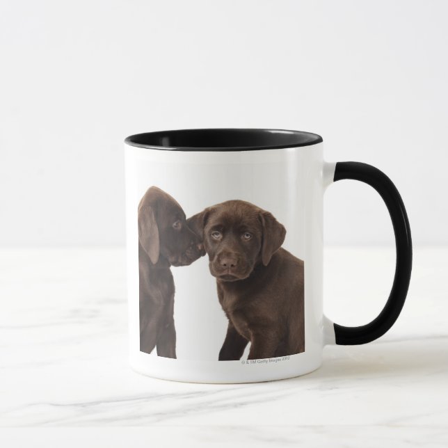 Caneca Dois filhotes de cachorro de labrador retriever do (Direita)
