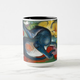 Caneca Dois gatos, azul e amarelo (1912) por Franz Marc