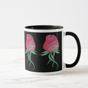 Caneca Dois gatos em um Rosa-Preto