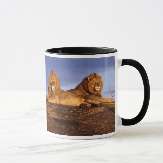 Caneca Dois leões masculinos e Lioness Mug para Leos (Direita)