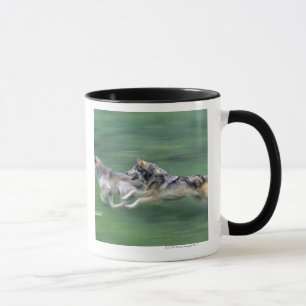 Caneca Dois lobos no prado da montanha