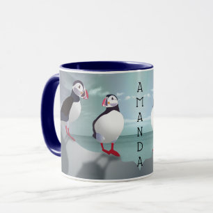 Caneca Dois Puffins Design Mug
