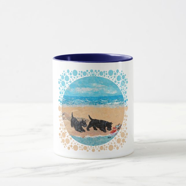 Caneca Dois Scotties na Praia (Centro)