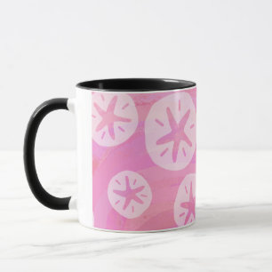 Caneca Dólar de areia branco e rosa