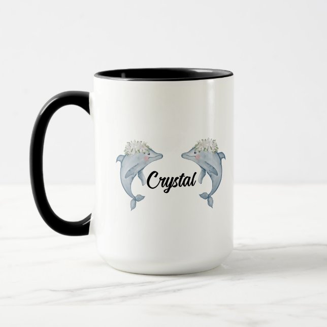 Caneca Dolphin Mug com Nome, Dolphin Gifts para Dolphin (Esquerda)