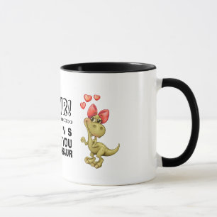 Caneca Dom de Dia de os namorados dos Dinossauros Engraç
