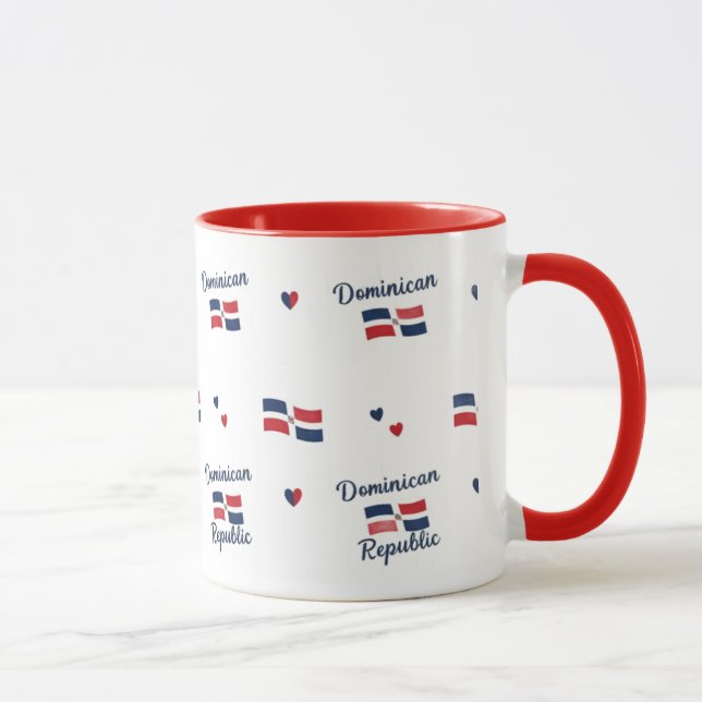 Caneca -Dominican Roots Pattern Mug | Caribbean Flag (Direita)
