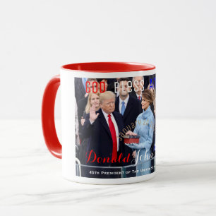 Caneca Donald Trump fazendo seu juramento de escritório e