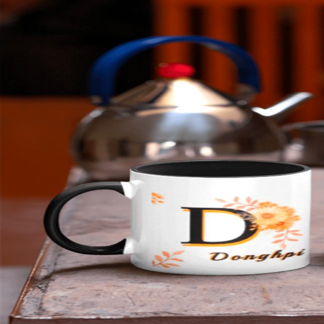 Caneca donghpi name Mug–Elegant Letter D  Coffee cup (Criador carregado)