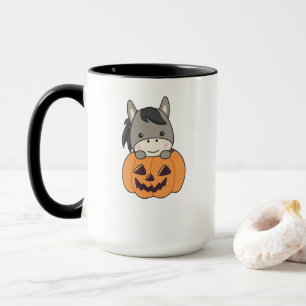 Caneca Donkey Em Pumpkin Doce Donkey Feliz Halloween