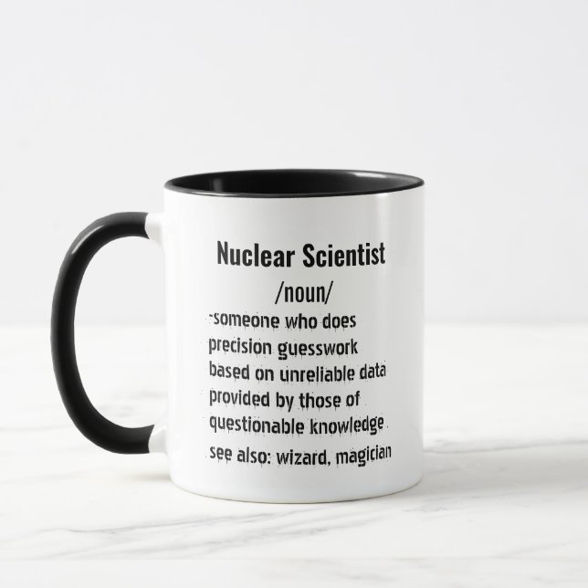 Caneca Dons de definição de cientista nuclear engraçados (Esquerda)