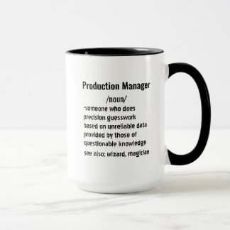 Caneca Dons de definição do Funny Production Manager
