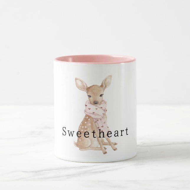 Caneca Donut de Coração de Guaxinim de Creme Doce (Centro)