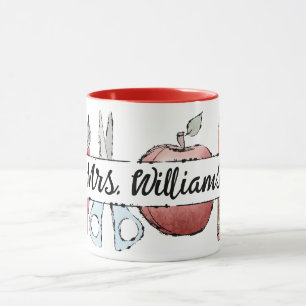 Caneca Doodle de Appreciação do Professor no Final do Ano