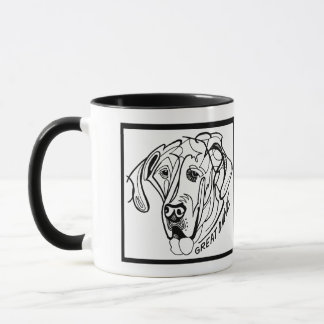 Caneca Doodle do cão de great dane