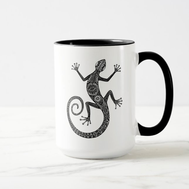 Caneca Doodle do lagarto ou da salamandra (Direita)