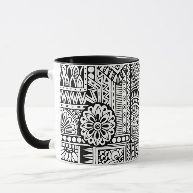 Caneca Doodle étnico (Esquerda)