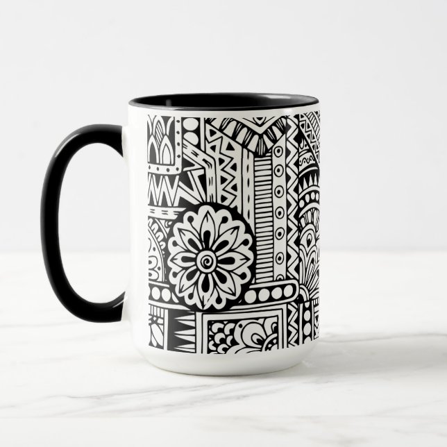 Caneca Doodle étnico (Esquerda)