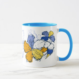 Caneca "Doodle Hibiscus" Mug de Azul