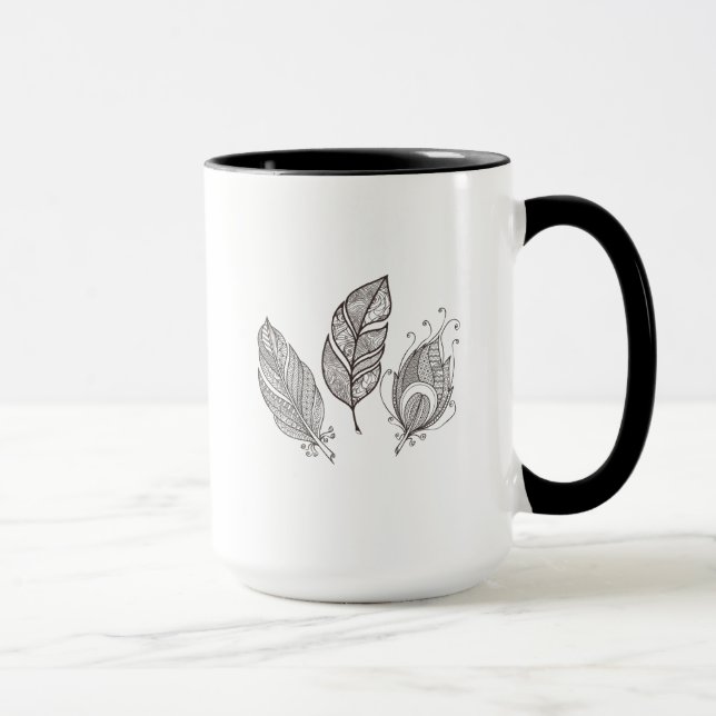 Caneca Doodle intrincado da pena (Direita)