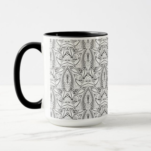 Caneca Doodle tribal abstrato (Esquerda)