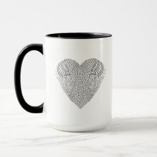 Caneca Doodle voado do coração