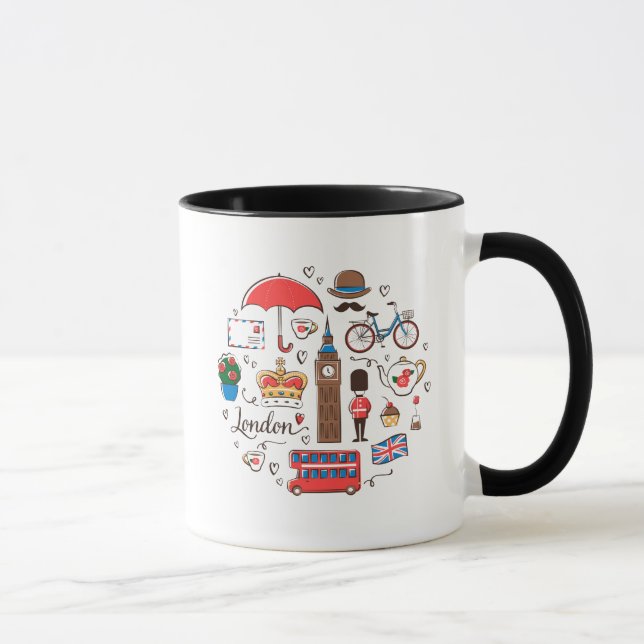 Caneca Doodles de Londres (Direita)
