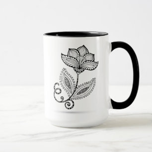 Caneca Doodles de Paisley Mehndi do Henna