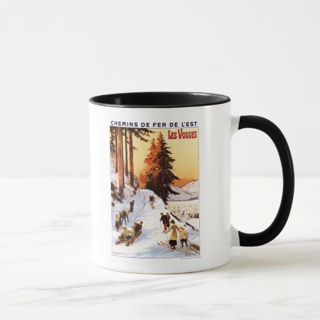 Caneca Dormir e Esquiar em Vosges Poster (Direita)