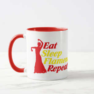 Caneca Dormir Flamenco Repetir Presente Engraçado para Da