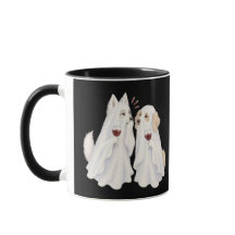 Caneca dos Cães Fantasmas Fofocando Vinho Assustad