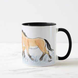 Caneca dos cavalos de Przewalski de funcionamento