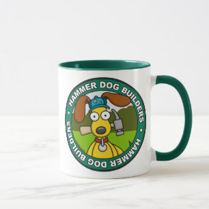 Caneca dos construtores do cão do martelo