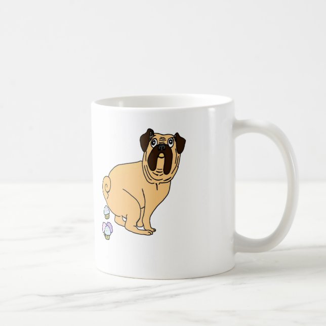 Caneca dos cupcakes de Pooping do Pug (Direita)