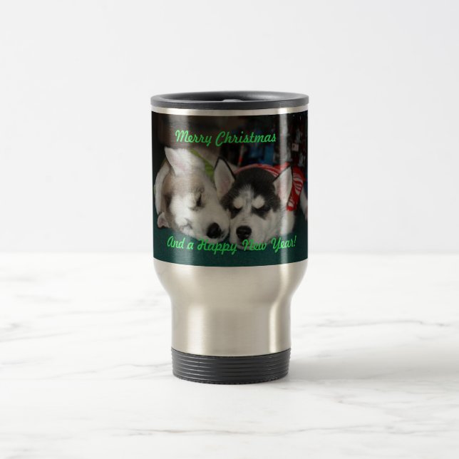 Caneca dos filhotes de cachorro do rouco Siberian (Centro)