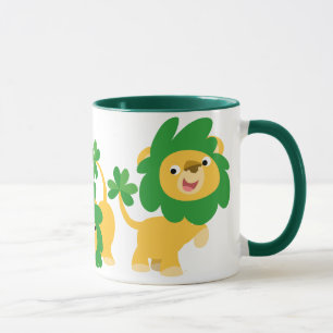 Caneca dos leões dos desenhos animados do Dia de