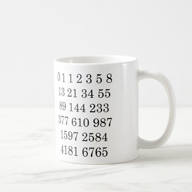 Caneca dos números de Fibonacci da matemática da (Direita)