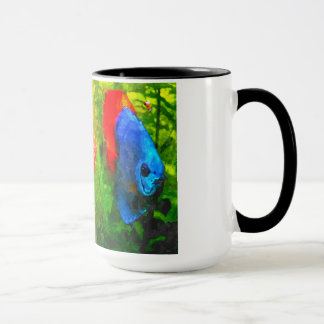 Caneca dos peixes do aquário do disco