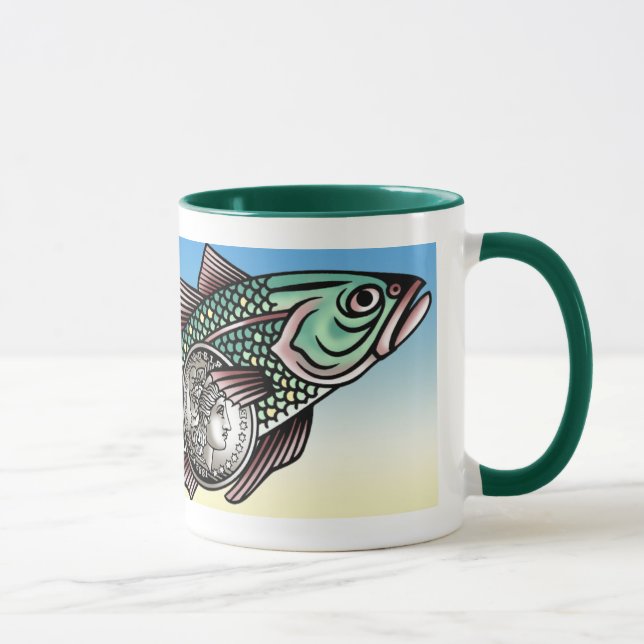 Caneca dos peixes do dinheiro (Direita)