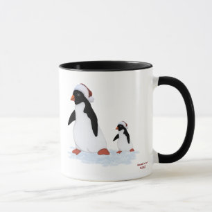 Caneca dos pinguins do papai noel