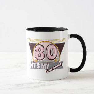 caneca dos presentes de aniversário do 80
