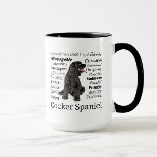 Caneca dos traços de cocker spaniel