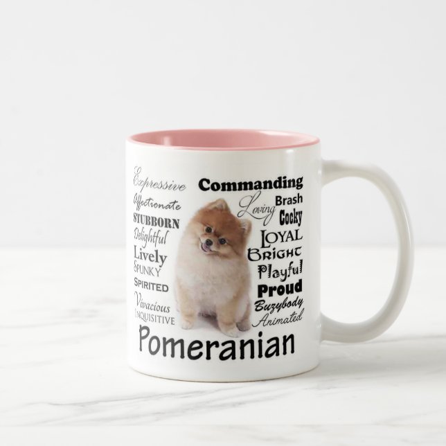 Caneca dos traços de Pomeranian (Direita)