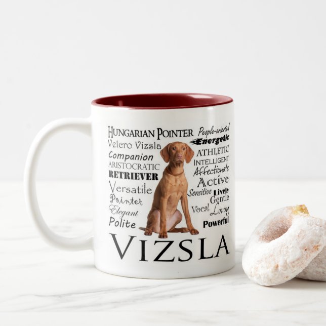 Caneca dos traços de Vizsla (Com Donut)